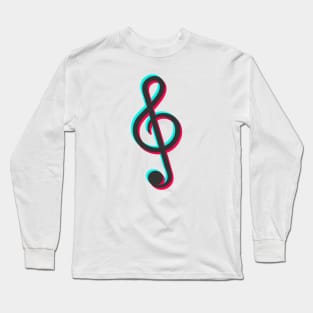 TikTok Music Sign Black Long Sleeve T-Shirt